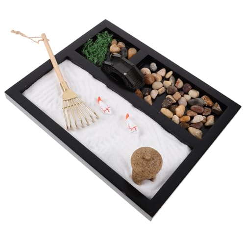 Abaodam 3 Stück Sand Tischdekoration Zen Garten Meditation Garten Miniatur Landschaft Sandkasten Für Desktop Miniatur Landschaft Mit Sand von Abaodam