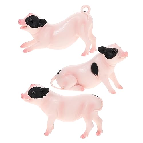 Abaodam 3 Stück Schweinchen Sammelfigur Schweinchen Realistische Statue PVC Simulation Realistische Schweinefiguren Kleine Schweinefiguren von Abaodam