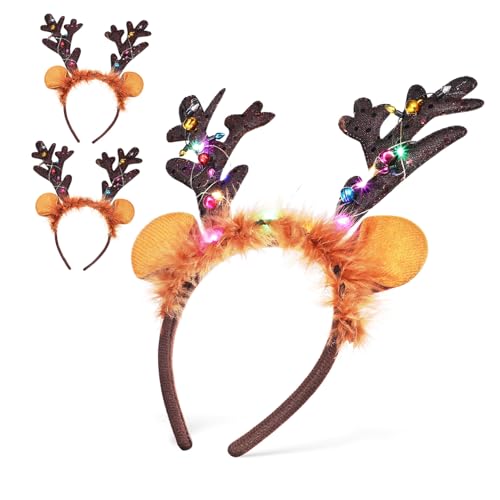 Abaodam 3 Stück Weihnachts Haarreif Teiliges Glitzernde Rentiergeweih Haarreif Elastisch für Damen Party Kostüm Karneval Accessoire Festtagsdeko Abaodam 3 Stück Weihnachts Haarreif Teiliges Glitzernde Rentiergeweih Haarreif Elastisch für Damen Party Kostüm Karneval Accessoire Festtagsdeko von Abaodam