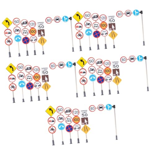 Abaodam 30 STK Zubehör für Mikrolandschaften Ampelspielzeug Mini-Verkehrszeichen Spielzeuge verkehrsschilder Kinderspielzeug Embleme Verkehrsindikatormodell Lernspielzeug Sandkasten Blöcke von Abaodam