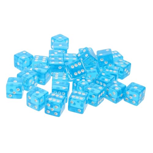 Abaodam 30St himmelblaue Würfel Corner Rounder spielwürfel Zahlenwürfel Tischspiel Zubehör Brettspiel Ersatzteil Acryl-Würfel-Requisiten Acryl-Spielrequisite Würfelspielspielzeug Sky-Blue von Abaodam