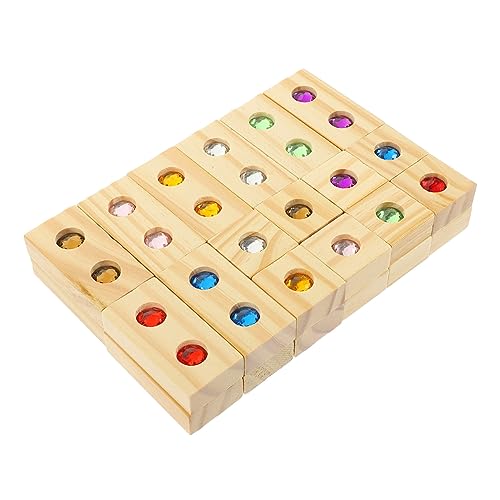 Abaodam 32 Teiliges Holzspielzeug Edelstein Bausteine Set Bunte Konstruktionsspielzeuge Für Lernspielzeug Für Kreative Bauprojekte Ideal Für Vorschulalter Und Sensorische Entwicklung von Abaodam