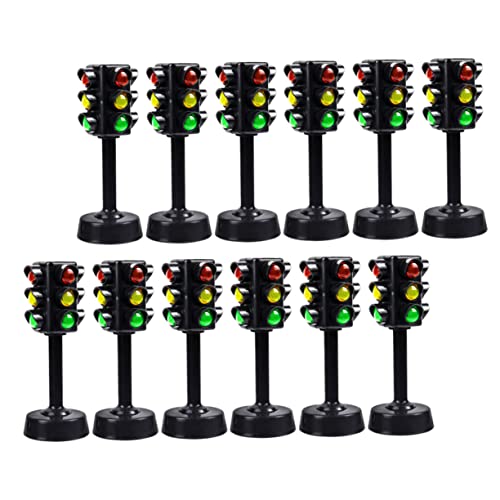 Abaodam 36 STK Ampelmodell Miniaturen Verkehrsmodellspielzeug Stopplicht Dekor Led-ampel Ampelspielzeug Mini-bremslicht-Spielzeug Verkehrszeichen-spielset Mini-signallampe Ampeln Abs Black von Abaodam