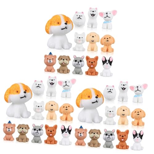 Abaodam 36 STK Cartoon-welpen-Ornamente Spielzeughund Tierspielzeug Für Kinder Mini Hunde Tierfigur Kinderauto Hund Geburtstagstorte Tortendeko Einschulung Tischdekoration Für Welpen Harz von Abaodam