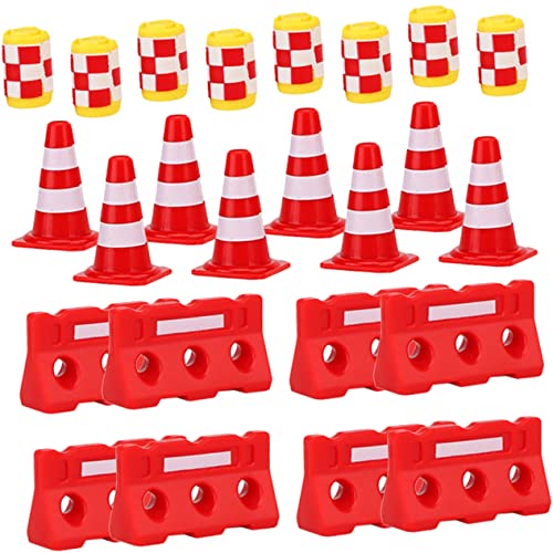 Abaodam 36-teiliges Mini-verkehrskegel-Set für Jungen und Mädchen Lernspielzeug für 5–8-jährige Verkehrszeichen Pädagogisches Spielzeug Zäune Eimer von Abaodam