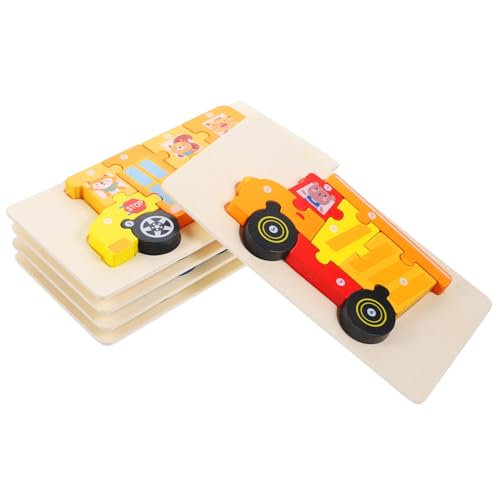 Abaodam 3D Puzzle Set Für 5 Teiliges Cartoon Puzzle Mit Feuerwehr üllwagen Bus Zug Und Pädagogisches Matching Für Frühkindliche Entwicklung von Abaodam