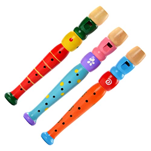 Abaodam 3St 6-Loch-Piccolo aus Holz Lernspielzeug für Kinder Musik sensorisches Kinderspielzeug kinderinstrumente Music Instruments for pädagogisches Spielzeug Holzinstrumente hölzern von Abaodam