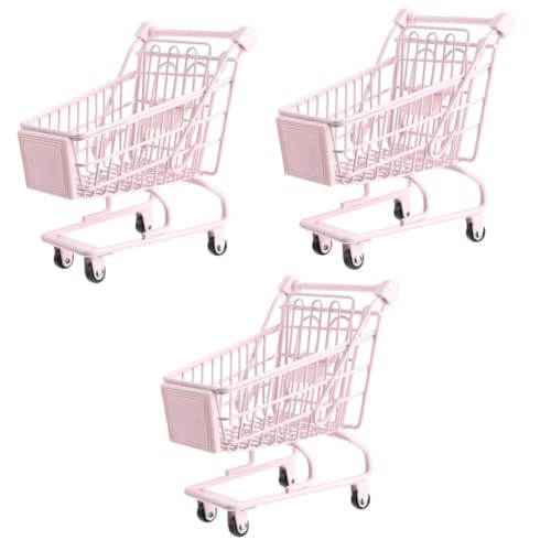 Abaodam 3St Einkaufswagen ablagekörbe kühlkorb einkaufskorb Schreibtischspielzeug Vogel Kinderwagen kinderspielzeug Puppenwagen Kleiner Supermarktwagen Miniatur-Supermarktwagen Metall von Abaodam