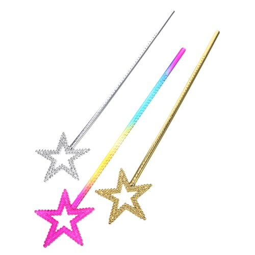 Abaodam 3St Engel Zauberstab Sternstäbe für Mädchen Spielzeug für Kinder Star Fairy Zauberstäbe Sticks Fairy Wand ' Party Favours Feenstab Star Zauberstab Partybevorzugung Plastik von Abaodam