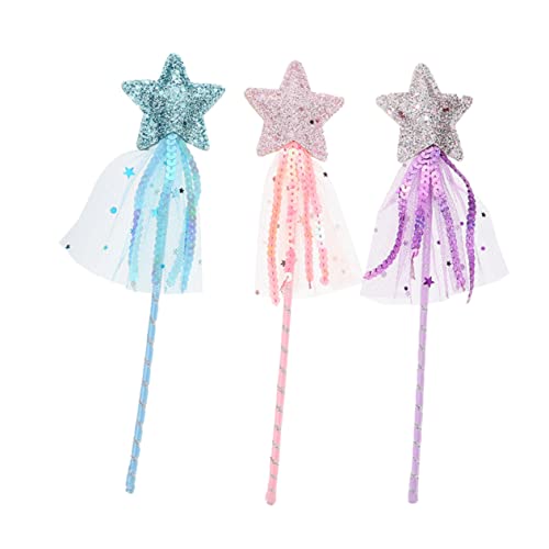 Abaodam 3St Fee Zauberstab Kinderspielzeug für Mädchen Mädchen liefert Mädchen Fairy Wand Party mitgebsel Kinder Fee Cosplay-Requisite Cosplay Party Zauberstab Requisit Leder von Abaodam