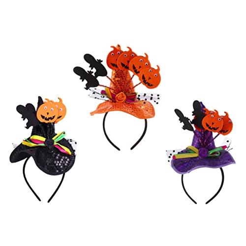 Abaodam 3St Hexenhut Stirnband Hexen-Cosplay-Hut Stirnbänder für Halloween Hexenhaarreifen haarspange halloween haarschmuck halloween Cosplay Hexenhut Kopfschmuck Halloween Stirnband Tuch von Abaodam