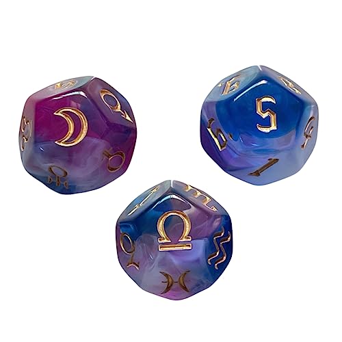 Abaodam 3St Konstellationswürfel RPG-Brettspielwürfel Tischspielwürfel Dragons Tischbrettspiel Würfel Polyeder-Spielwürfel polyedrische Spielwürfel Würfelspiel Zahlenwürfel aus Acryl von Abaodam