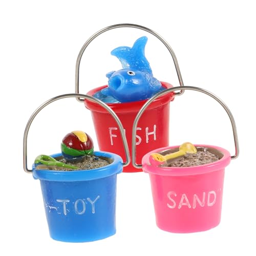 Abaodam 3pcs Miniatur Spielzeug Eimer Strand Urlaub Zubehör für Puppenhaus Garten Szene Decor von Abaodam