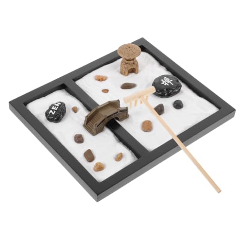 Abaodam 3St Miniaturlandschaft mit Sand meditations meditieren Geschenkidee Meditation gefuhrte büro Dekoration die heiterkeit Schreibtisch Dekoration Tischdekoration aus Sand Black von Abaodam