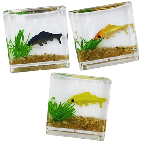 Abaodam Miniatur-Aquarium- 3er-Pack Glas-fischschalen Mini-Spielzeug Für Puppenhaus Mini- -Dekoration Zufällige Farbe von Abaodam