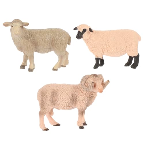 Abaodam 3St Schaf-Modell Lamm Aktivitäten für Kleinkinder Traktorspielzeug Tierspielzeug Animal Figures Tiermodell kreative Schafverzierung Schaf-Ornament von Abaodam