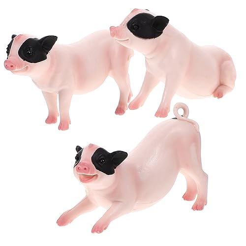 Abaodam 3St realistisches Schweinemodell Künstliches Schweinchen-Ornament simuliertes Schweinemodell kinderspielzeug Kinder Spielzeug Schweinchen-Erkennungsmodell kleine Schweinchenstatue von Abaodam