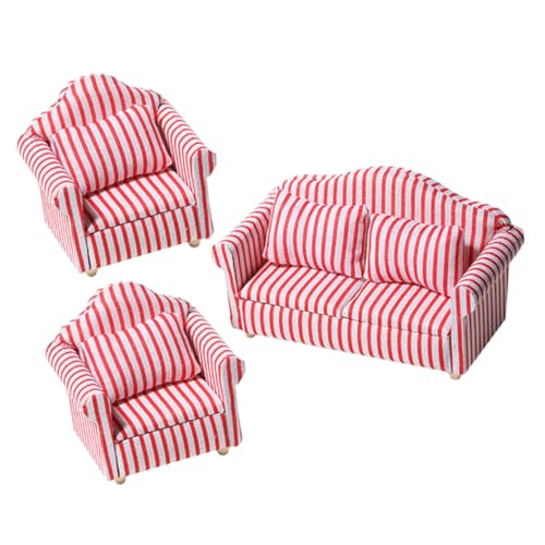 Abaodam 3Stücke Teiliges Sofa Stuhl Modell für Puppenhaus Hochwertige Dekoration für Wohnzimmer Büro oder für Freunde und Familie Abaodam 3Stücke Teiliges Sofa Stuhl Modell für Puppenhaus Hochwertige Dekoration für Wohnzimmer Büro oder für Freunde und Familie von Abaodam