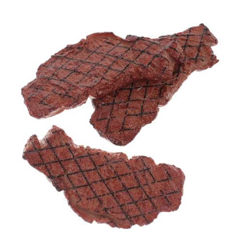 Abaodam 3pcs Realistische Gefälschte Steak Ornamente Set Westlichen Küche Dekor Restaurant Display Dekoration Lebensechte Künstliche Fleisch Modell von Abaodam