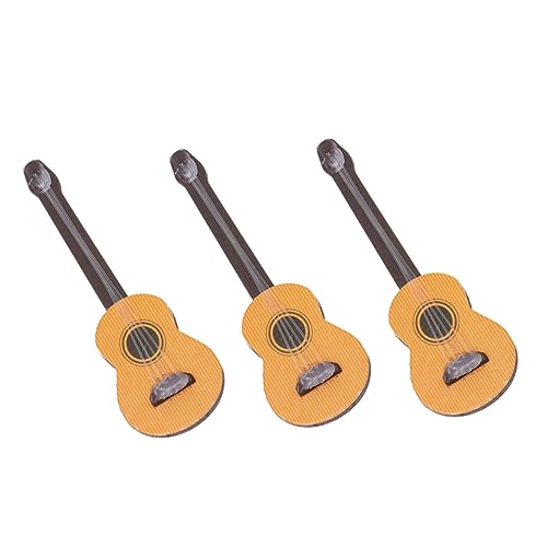 Abaodam 3st Gitarren-Requisiten Elektrische Gitarre Gitarrenmodellspielzeug Instrument Handwerk Gitarren-Desktop- Musikalische Spielzeugminiatur Musical Kiefernholz Khaki von Abaodam