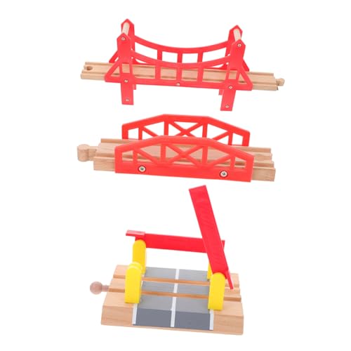 Abaodam 3st Gleisbausteine Gehirnspielzeug Lernspielzeug Für Kinder Puzzle-zubehör Gleisanlagen Puzzle-Spielzeug Kinderzugbrücke Eisenbahnschienen Spielzeug Bahngleise Für Kinder Holz von Abaodam