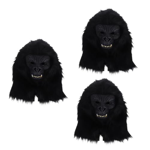 Abaodam 3st Orang-utan-maske Tierkopfmaske Party-cosplay-maske Gorilla-maske Für Erwachsene Maskerade-party-maske Affenkostüm Teufelsmaske Halloween-tiermaske Affen-cosplay Vollkopfmaske von Abaodam