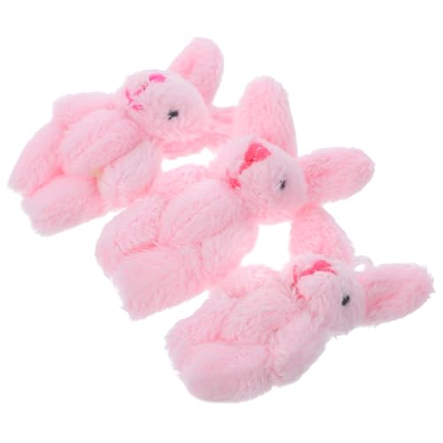 Abaodam 3st Puppenhaus-Kaninchen- Zubehör Für Babypuppen Mini Mikrolandschaft Hase Hasenfigur Puppenhaus-bausätze Mädchen Puppenessen in Hasenform Plüsch Rosa von Abaodam