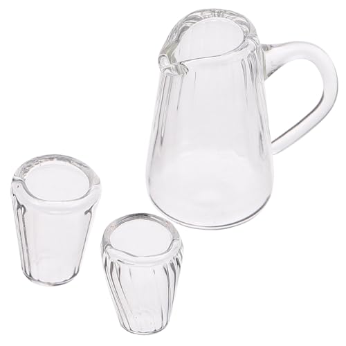 Abaodam 3st Simulation Teetasse Aus Glas Mini Wasserkocher Klare Tassen Feengarten Zubehör Heimdekorationen Mini-heimversorgung Mini-teekessel Puppenhaus Tassen Mini-hausdekoration von Abaodam