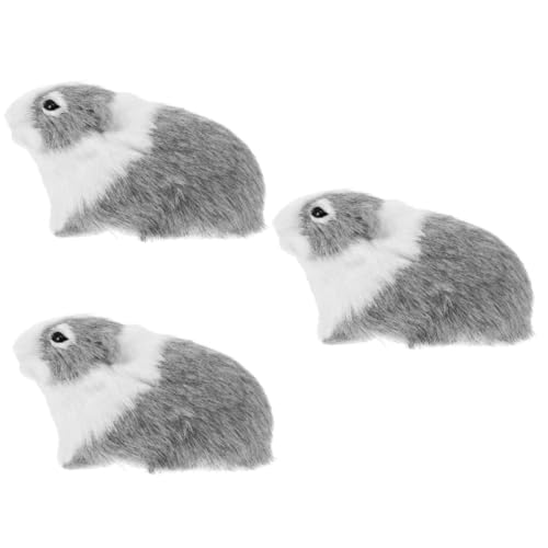 Abaodam 3st Simulations-mausmodell Gartenhamster-statuen Tierpädagogisches Modell Simulations-meerschweinchen Hamster-kuscheltiere Meerschweinchen Plüschtier Bücherregal Figur Kunstpelz von Abaodam