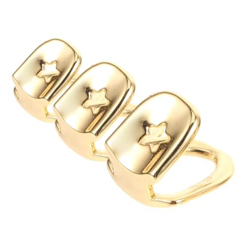 Abaodam 3st Zahnersatz Einzelzahngrill Aus Metall Mundgrills Einzelkappe Der Oberen Zähne Grillzubehör Cosplay-Grill Trendige Hip-hop-zahnaccessoires Hip-hop-zahnzubehör Golden Kupfer von Abaodam