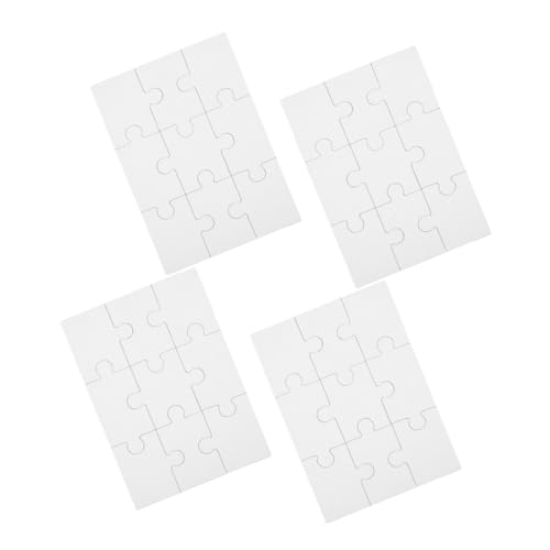 Abaodam 4 Blätter Blanko Holzpuzzle Sublimation DIY Puzzleteile zum Bemalen Wärmeübertragung für kreative Gestaltung Geschenk für Familie Freunde Abaodam 4 Blätter Blanko Holzpuzzle Sublimation DIY Puzzleteile zum Bemalen Wärmeübertragung für kreative Gestaltung Geschenk für Familie Freunde von Abaodam