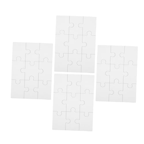 Abaodam 4 Blätter Holzpuzzle DIY Puzzle Puzzle Transferpuzzle Puzzle zum Bemalen Glitzer-Puzzle weiße Puzzles Rätsel Sublimations-Puzzle Wärmeübertragungs-Rohling-Puzzle hölzern von Abaodam