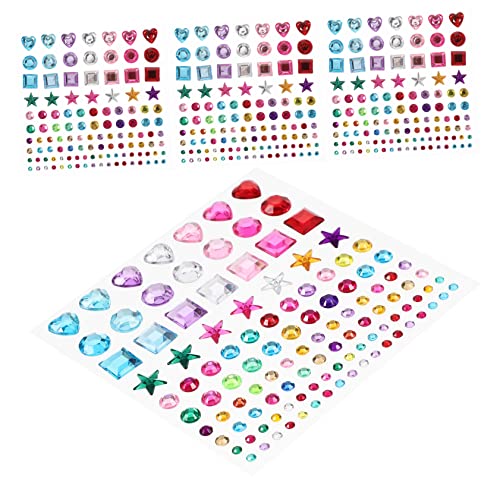 Abaodam 4 Blätter Liebe Kristall Bohrer Aufkleber bunter Schmuck Scrapbooking-Aufkleber Buch Dekoration Kinder bastelset Glitzer-Juwelen-Aufkleber Mehrzweck-Edelsteinaufkleber Colorful von Abaodam