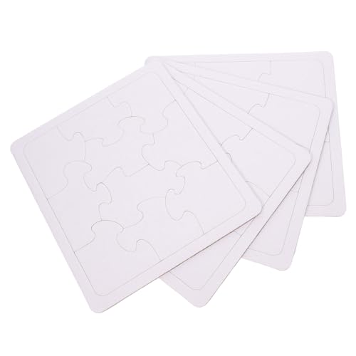 Abaodam 4 Blätter ausmalen und einfügen leer Dinge zu malen DIY-Puzzle-Aufkleber Puzzle- DIY Spielzeugset Puzzle zum Ausmalen DIY-Versorgung Zeichenrätsel Papier Weiß von Abaodam