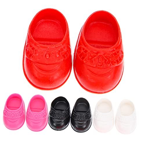 Abaodam 4 Paar Flache Schuhe Mini Fingerschuhe Zum Basteln Puppenkleidung Puppenschuhe Puppenzubehör Süße Puppe Miniatur Puppenwagen Reborn Puppenschuhe Puppenschuhe Mini von Abaodam