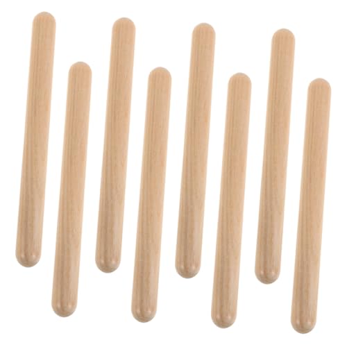 Abaodam 4 Paare Schlagzeug Trommelstöcke Claves Musikinstrument Rhythmussticks Für Rhythmus-Sticks Fitness-Rhythmus-Stick Holz Khaki von Abaodam