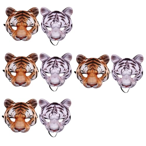 Abaodam 4 Sätze 2st Tierische Maske Tiger Maske Halloween-gesichtsmaske Tiger-cosplay Tier-cosplay-kostüm Halbmaske Kostüm Halloween-halbmaske Ungiftige Maske Halloween-kostümkleid von Abaodam