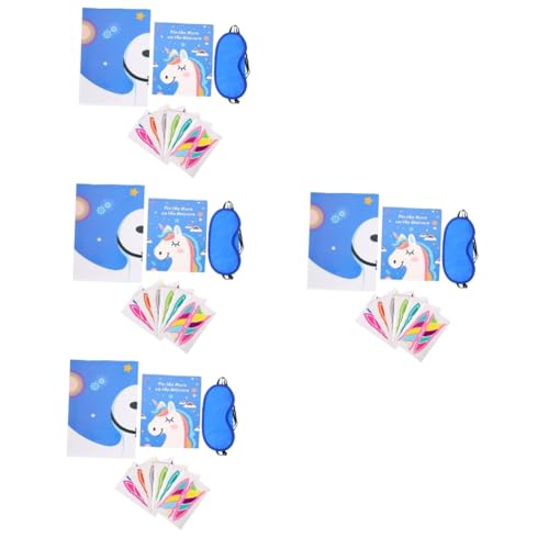 Abaodam 4 Sätze Einhorn-Aufkleber kinderspielzeug Kinder Spielzeug Einhorn-Partybevorzugung lustiges Einhorn-Partyspiel Einhornspielzeug für Kinder kreatives Einhorn-Partyspiel Papier Blue von Abaodam