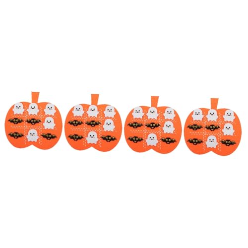 Abaodam 4 Sätze Halloween Filz Matte DIY-Halloween Logisches Spielzeug Lustige Halloween-spielmatten Kürbis-brettspiel Puzzle-brettspiel Für Kinder Lernspielzeug Für Kinder Orange Gefühlt von Abaodam