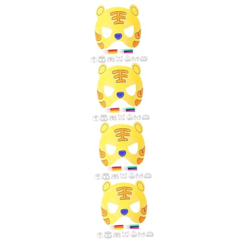 Abaodam 4 Sätze Leere Maske Ausmalen Maskenbasteln Für Kinder Leere Gesichtsmaske Fuchsmaske Tiermasken Für Kinder Maske Aus Pappmaché Masken Verkleiden Maskenbau-kit Papier von Abaodam