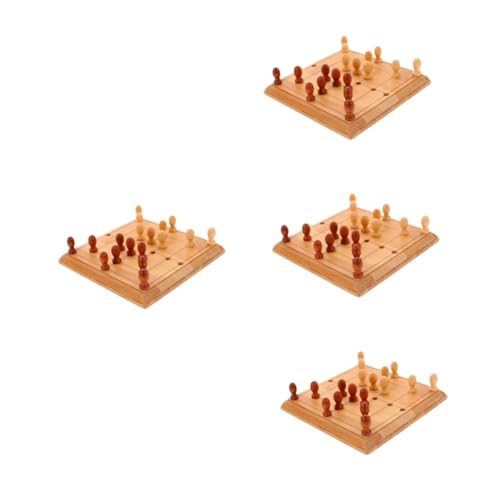 Abaodam 4 Sätze Mini Schach Schachstrategie Für Anfänger Multifunktionsspiel Schach Schachspielzeug Für Kinder Schachbretter Für Erwachsene Schachbrettspielzeug Dame Brettspiel Bambus von Abaodam