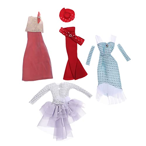 Abaodam 4 Sätze Puppenkleidung Kinderspielzeug Minispielzeug für Kinder Kinderkleidung Minipuppe Puppenkostüm Puppen Kleidung Puppenabendkleid Puppen-Outfit Kostüm für Puppe Plastik von Abaodam