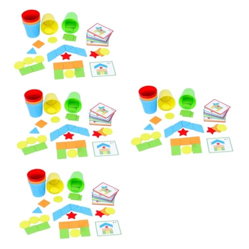 Abaodam 4 Sätze Spielzeug zum Sortieren von Farben Lernspielzeug für Kinder Puzzle-Sortierspiel Toys Kleinkind Spielzeug Puzzle-Spielzeug für Kinder passender Sortierbecher Plastik von Abaodam