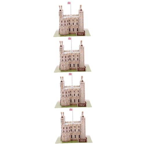 Abaodam 4 Sätze Tower of London-Puzzle berühmtes Baupuzzle architektonisches Rätsel Kinder Puzzle rätselbuch Kinder Spielzeug Rätsel für Erwachsene London Tower-Puzzle 3D-Puzzle aus Papier von Abaodam