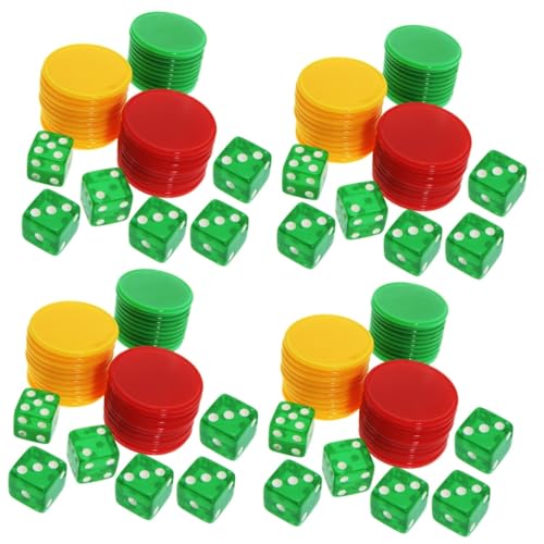 Abaodam 4 Sätze Würfel-Chip-Set Leere Würfel 6-seitiger Spielwürfel Kidcraft-Spielset unterhaltungsspiele Spiele für draußen Toy verschleißfeste Pokerchips Spielversorgung Kunststoff Acryl von Abaodam