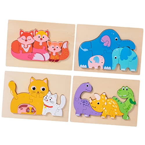 Abaodam 4 Sets Holz Puzzle Puzzles Puzzles Für Babys Puzzles Für Bausteine ​​Für Für Geburtstag von Abaodam