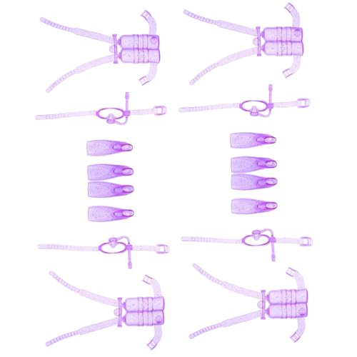 Abaodam 4 Sets Puppen-tauchausrüstung, Kunststoff-puppen-schnorchelausrüstung, Puppen-tauchausrüstung, Anziehzubehör, Geeignet Für 11-zoll-puppen von Abaodam