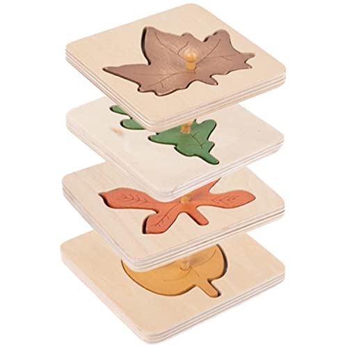 Abaodam 4 Stück Blatt-Puzzle Frühpädagogisches Kognitives Formen Zappeln Rätsel Würfel Guck-guck Pädagogisches Puzzlespielzeug Lernspielzeug Für Puzzle Holz von Abaodam