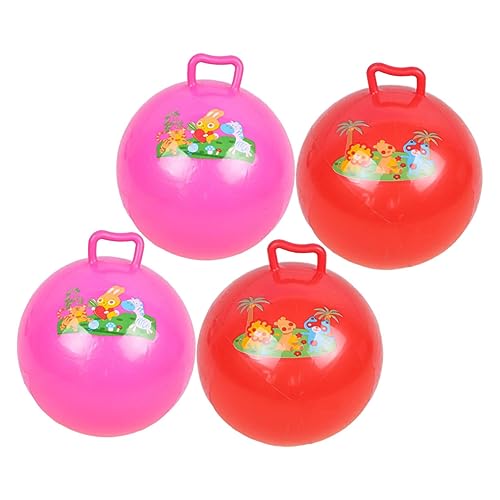 Abaodam 4 Stück Den Ball Klopfen Hüpfender Ball Springender Ballon Springball Mit Griff Springball Für Kinder Aufblasbares Spielzeug Kinder Springen Hüpfbälle Für Kleinkinder 1-3 PVC von Abaodam