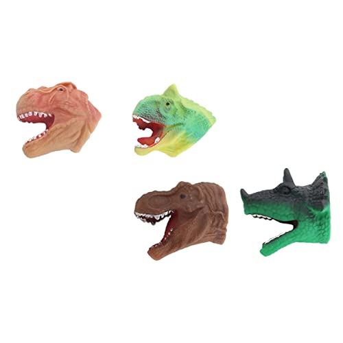 Abaodam 4 Stück Dinosaurier-handpuppe Dinosaurier-Finger- Interaktives Fingerpuppe Dinosaurier-fingerspielzeug Dino-Kopf-fingerspielzeug Kinderspielzeug Plastik von Abaodam